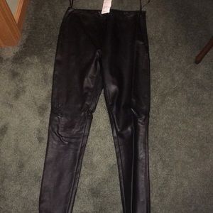 Black leather leggings.